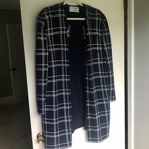 St. John Knit Navy Open Cardigan